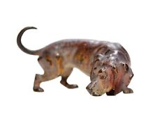 Antique Vienna Bronze Austria Cold Painted Dachshund Dog Miniature Sculpture picture
