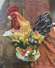 Vintage Ceramic Rooster Pitcher, Multi-colored, MINT Condition picture