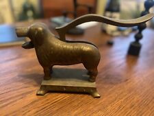 ANTIQUE BEAUTIFUL DOG BRASS NUTCRACKER HEAVY AWESOME PATINA RARE 11”  picture
