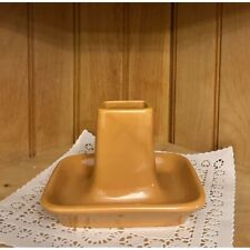 Vintage Hall Restaurant Ware China Warm Yellow Ashtray Match Holder picture