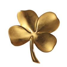 Gerity 24k Gold Plated Vintage Lucky Four Leaf Clover Paper Weight Collection picture