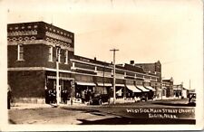 RPPC Postcard People Gathered Corner West Side Main Street Elgin NE 1915   20535 picture