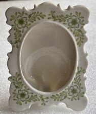 Andrea by Sadek Porcelain Picture Frame Green Floral on White #9303 Japan EUC picture