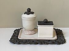 GG Collection Gracious Goods Acanthus Sugar Bowl, Tea Box & Tray, No Spoon picture