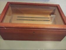  DIAMOND CROWN CIGAR HUMIDOR BY REED AND BARTON LARGE - THICK BEVELED GLASS picture