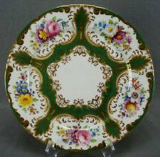 Wedgwood Hand Painted Floral Green & Gold Beaded 10 1/4 Inch Plate C. 1900 C picture