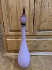 Vintage Empoli Amethyst Purple Italian Glass Cased Genie Bottle Decanter 26