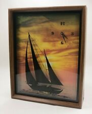 Vintage 70s Designs In Time Wall Clock 1976 3D Sail Sunset Rare Japan Mechanism picture
