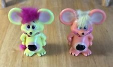 Vintage 1970 Berries Set Of 2 Mouse Hard Plastic Figures picture