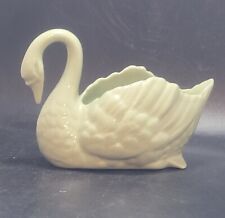 Lenox Swan Planter Trinket Dish Celadon Green Vintage Ceramic USA Blue Mark picture