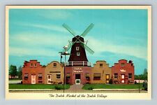 Holland MI-Michigan, Dutch Market Place, Windmill, Vintage Postcard picture