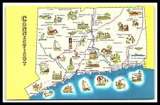 Connecticut Greetings Labeled Map Postcard   pc135 picture