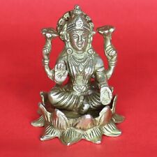 Handcrafted Brass Goddess Lakshmi on Lotus Figurine Sculpture Figure Statue picture