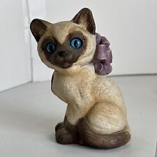 Enesco Purebred Pets Playing Siamese Cat Kitten Kathy Wise Figurine 1985 picture