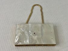 Vintage Marhill Genuine Mother Of Pearl Makeup Case Purse  READ ASIS picture