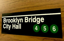 MTA NEW YORK CITY Subway Sign-Brooklyn Bridge City Hall-  A Great NYC Souvenir picture