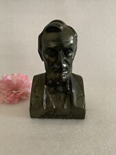 Abe Lincoln Bronzed Single Vintage Table Bookend President Bust Heavy Statue picture