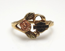 Harley Davidson 10k Yellow & Rose Gold Flower Ring Band Size 7.5 picture