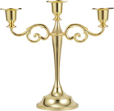 Dyna-Living Candelabra Candle Holders 3-arms Gold Candlestick Holder Metal Cande picture