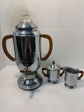 La Belle Silver Co. Chrome & Bakelite Coffee Urn + Extras. No cord. VTG Art Deco picture