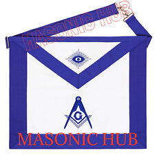 Handmade 100% Lambskin Blue Lodge Apron with Compass and Square for Freemasonry picture