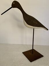 Vintage Sandpiper Wood Hand Carved Painted & Signed By Artist 