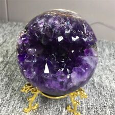 601g Natural Dreamy Amethyst Quartz geode Crystal Reiki Energy Gift 82mm picture