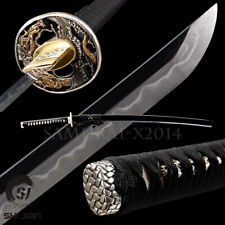 Real Silver Dragon Katana Kobuse Clay Tempered Folded T10 Japanese Samurai Sword picture