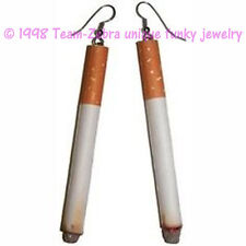 Realistic CIGARETTES FUNKY EARRINGS Smoker Anti-Smoking Novelty Costume Jewelry picture