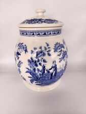 Spode Blue Room Covered Biscuit Jar Canister Girl At Well L0906 - Excellent Cond picture