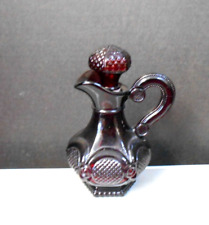 Vintage Avon 1876 Cape Cod collection Ruby Red Glass Cruet picture