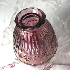 Vintage Iridescent Amethyst Glass 3/piece Fairy Lamp/votive Holder . picture