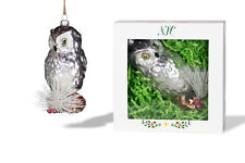 North Star Christmas | Gray Owl Glass Ornament | Animal Collection picture