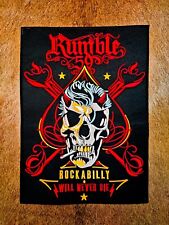 Large Rumble 59 Rockabilly Will Never Die Skull Rock And Roll Old School Patch picture
