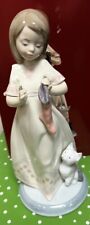 Lladro 6669 A Stocking for Kitty Retired Original Red Box w/Sleeve Mint Rare picture