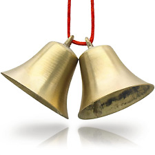 2Pcs Hanging Bells for Door - Cow Bell Necklaces Hanging Bell Brass Bells Garden picture