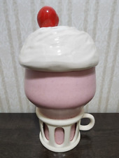 Vintage Strawberry Milkshake Ice Cream Soda Float Cherry Cookie Jar 13