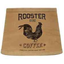 New Primitive Aged TEA STAIN BLACK ROOSTER LAMP SHADE Coffee Advertisement picture