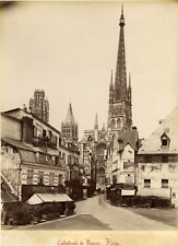 France, Rouen Cathedral France. Vintage Albumen Print. Albumin Print   picture