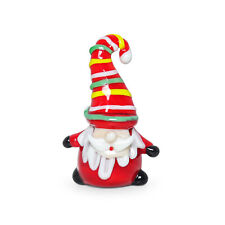 2Pcs Color Crystal Santa Claus Figurine Collectible Glass Santa Claus Ornament picture