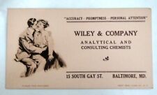 antique WILEY ANALYTICAL CONSULTING CHEMIST baltimore md INK BLOTTER PAPER kiss picture