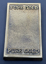 Vintage Brass Paperweight Pure Gold Bar Replica Korea Hampton Brass picture