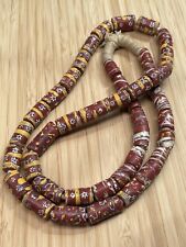 African Trade Beads Venetian 43 Matching Red Mahogany Fancy Long Strand picture