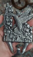Hummingbird Pewter Wall Hook Hanger Marked 1993 Carson Home Decor Nature Bird picture