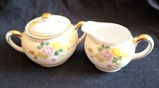 Vintage Hand Painted Nippon China Floral  Cream and Sugar Set picture