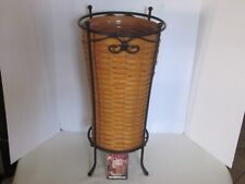 Longaberger 2000 UMBRELLA Basket + Protector + WROUGHT IRON STAND picture