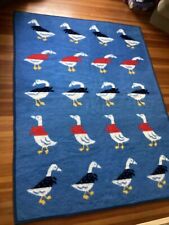 Vintage Vuteks Crown Crafts Duck Parade Goose 100% Acrylic Blanket Throw 60x80 picture