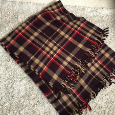 Vtg Faribo Brown Plaid Stadium Throw Acrylic Faribault Woolen Mill Co. Made USA picture