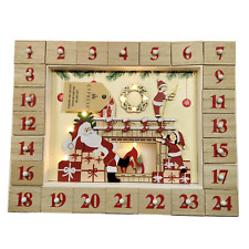 Cypress Home LED Christmas Wooden Advent Calendar Lights Up New With Tags picture