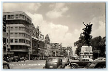 c1940's Juarez Avenue Mexico Monument Business District RPPC Photo Postcard picture